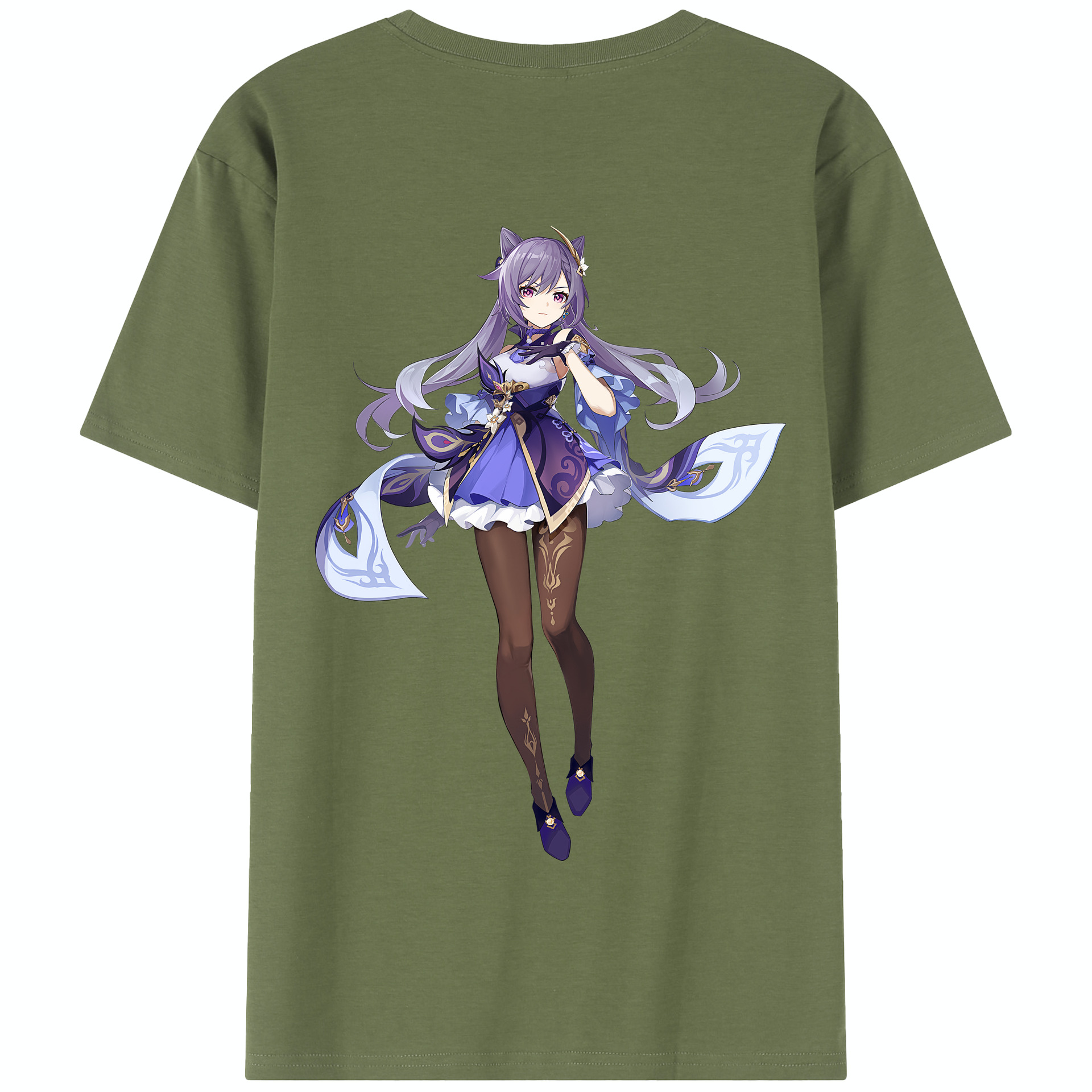 げんし神 刻晴 こくせい genshin Kokusei 綿100％半袖Tシャツ（背面プリント）